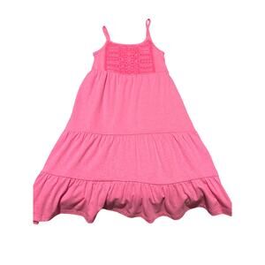 Basic Editions 7/8 pink maxi dress cotton polyester blend euc